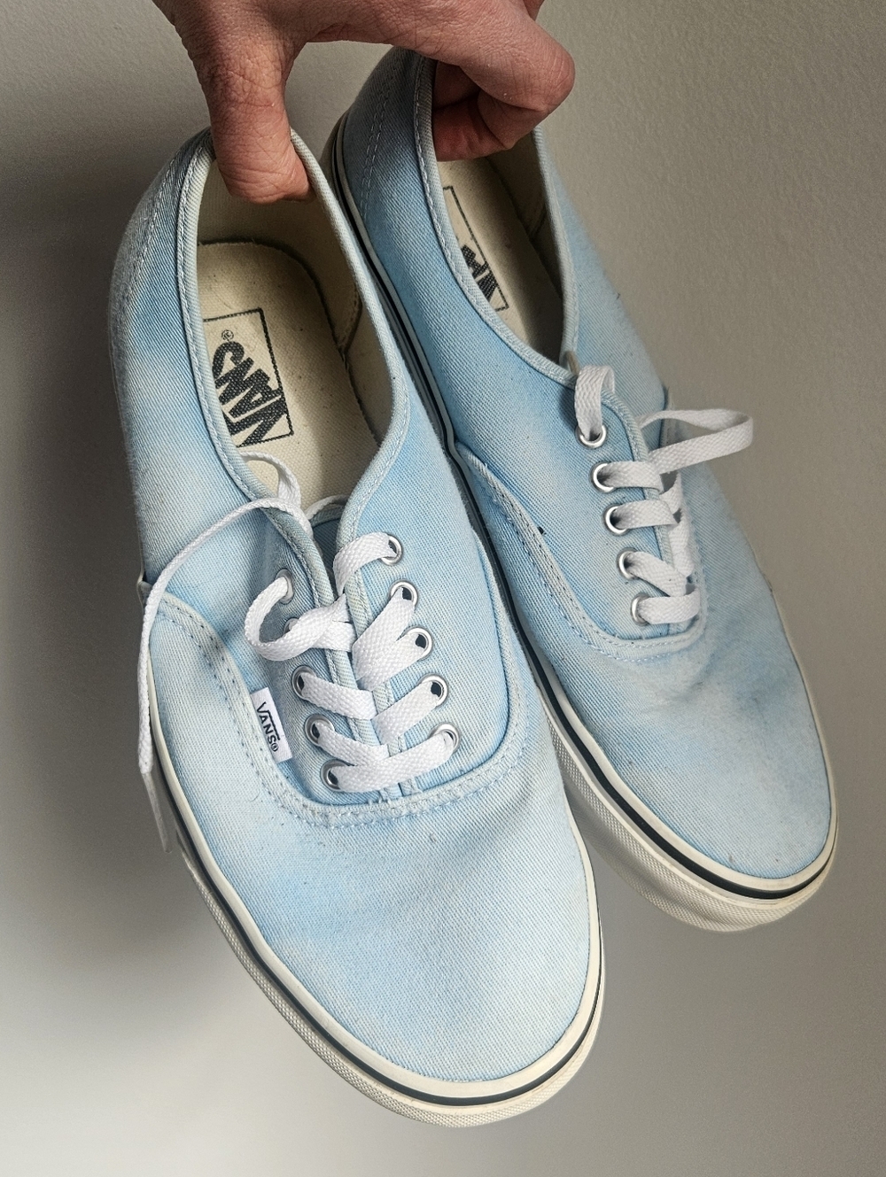 VANS Light Soft Blue Tie Up Runners Sneakers Shoes Womens Sz 12
